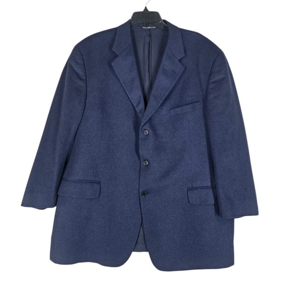 Coppley Minelli 100 Cashmere Sport Coat Blazer Jacket Men 48R Navy Blue 3-Button